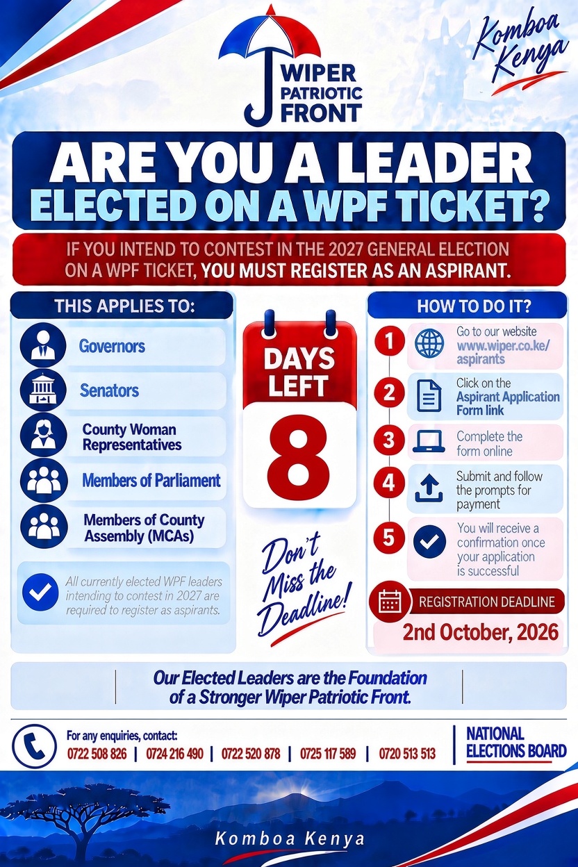 NOTICE TO ALL LEADERS ELECTED ON A WPF TICKET !!!